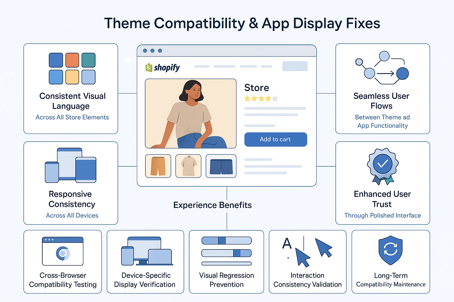 Comprehensive dashboard showing integrated store interface with panels displaying consistent visual language, seamless user flows, professional presentation and cross-device compatibility